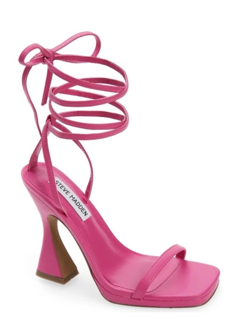 Steve Madden Hot Pink Strappy Square-Toe Heels
